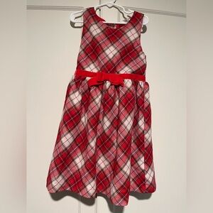 H&M Girls Red and White Plaid Christmas Dress